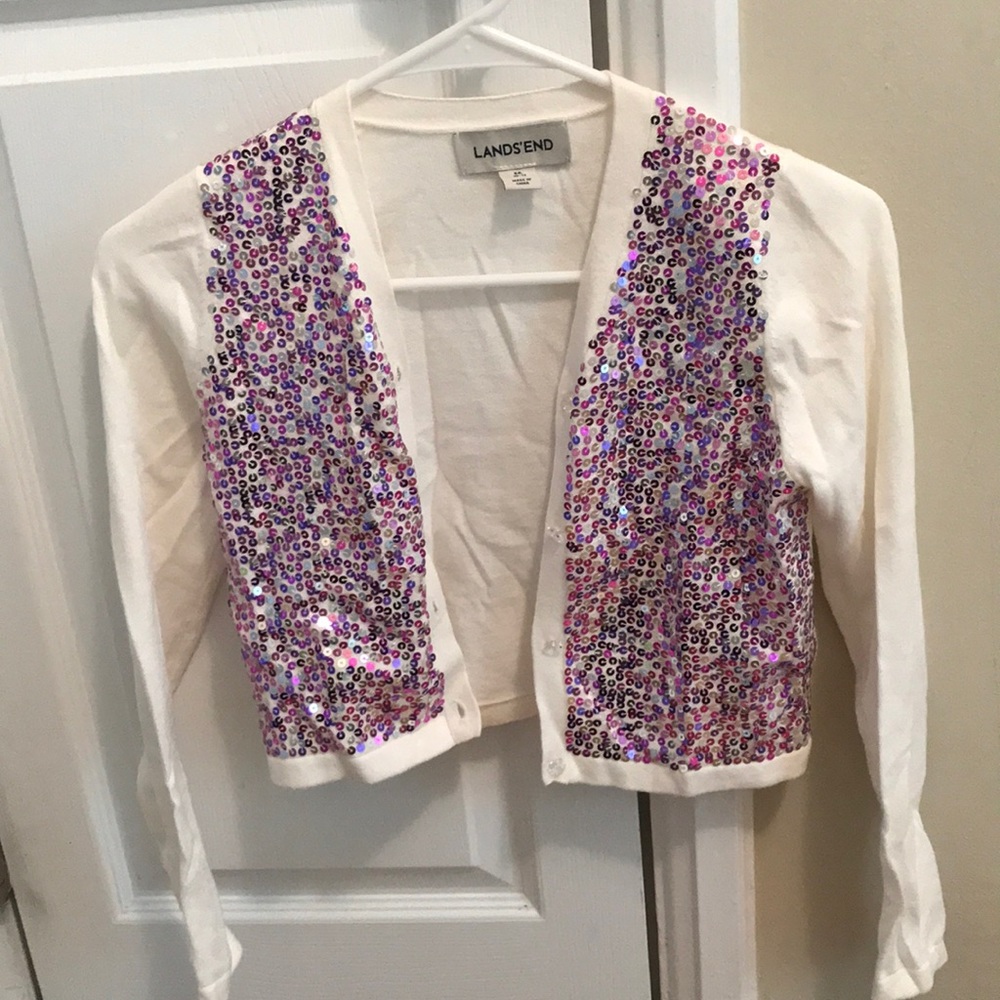 Sparkly Whitish Cream Cardigan with sequins